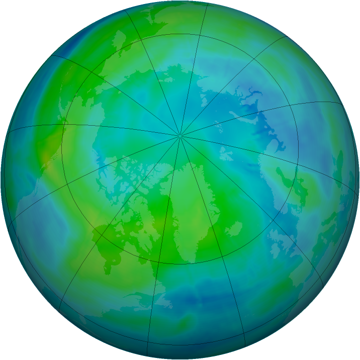 Arctic ozone map for 17 October 2008